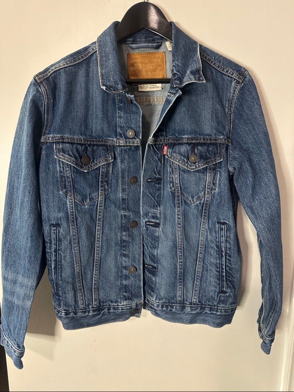 Levi's Blue Denim Jean Jacket with Button Front, Small